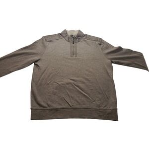 BOSS Hugo Boss Men's Heather Gray Quarter Zip Pullover Mock Neck Sweatshirt